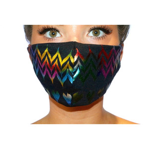 Maschera nera multi colore amore cuore viso - Product Image 2