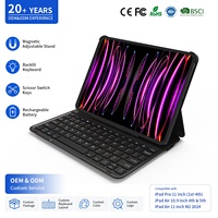 Clavier magnétique sans fil pour tablette universel iPad Pro 1ère-4ème génération Air 11 pouces M2 2024 avec interrupteur à ciseaux et rétroéclairage à 3 niveaux USB-C Nouveau