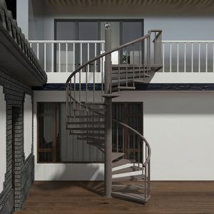 <span class=keywords><strong>Escalera</strong></span> de Caracol Exterior de Acero al Carbono Galvanizado, Modelo Básico, Resistente a la Intemperie, Fácil de Instalar, Precio de Fábrica - Product Image 2
