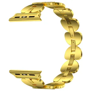 Keepwin di lusso a forma di cuore solido 304L acciaio inossidabile cinturino per gioielli fibbia cinturino per <span class=keywords><strong>Apple</strong></span> iWatch 9 8 7 <span class=keywords><strong>6</strong></span> 5 4 3 2 1 SE - Product Image 1