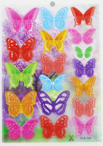 Adesivo da <span class=keywords><strong>parete</strong></span> a farfalla di cristallo colorato 3d con adesivo Art decalcomania di carta satinata farfalla bambino camera da letto casa fai da te - Product Image 5