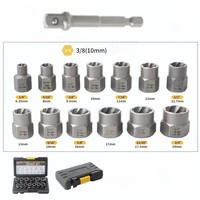 Kit de réparation et d'extraction de 14 pièces pour boulons et écrous endommagés, outil d'extraction de boulons par impact