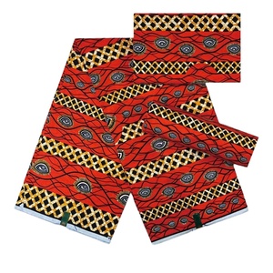 Tissu <span class=keywords><strong>de</strong></span> Coton Imprimé Wax Africain Double Face 6 Yards/Pièce 150gsm Batik pour Robes <span class=keywords><strong>de</strong></span> Mariée <span class=keywords><strong>Pagne</strong></span> pour Garçons Filles - Product Image 1