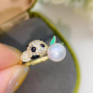 Anillo de Plata de Ley S925 con Incrustaciones de Perlas DIY, Diseño de Girasol y Cuentas Redondas, Tecnología de Engaste de Rodio, 13-14 mm para Mujer - Product Image 3