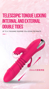 Vibrateur Lapin pour Femme, Godemiché Télescopique 3-en-1, Rechargeable USB, Étanche, Puissant, Stimulateur Clitoridien Rotatif et Vibrant pour Point G - Product Image 4