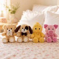 Ensemble d'animaux en peluche personnalisés, jouet en peluche doux, ours, chien, poussin, cochon, rembourrage en coton PP, cadeau pour bébé