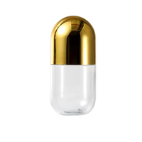 Contenants vides en forme de capsule de 100 ml, 175 ml, 280 ml, couleur personnalisée, emballage de pilules en PET, flacon pour compléments alimentaires, bonbons, gommes