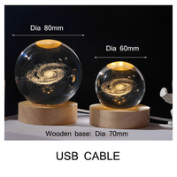 Souvenir islamique Allah Arabe Musulman, boule de cristal 3D gravée avec lumière LED sur base en bois, religieux, vente en gros, Small Bridge