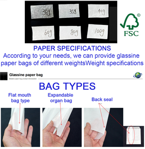 Tùy chỉnh may glassine sáp túi giấy Giấy bóng kính túi giấy compostable trong suốt glassine túi giấy cho quần áo - Product Image 3