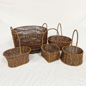 신제품 꽃 소녀 바구니 수납용 위커 바구니 주방/거실용 원형 바구니 - Product Image 3