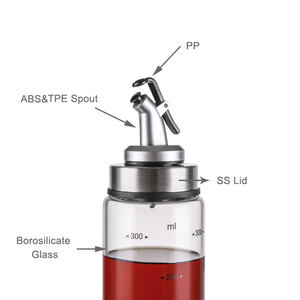 Botella de Aceite de Vidrio de Borosilicato Hecha a Mano Easylife de 500 ml, Dispensador de Aceite de Oliva y Vinagre para Cocina y Fiestas, Apto para Alimentos, Fácil de Limpiar - Product Image 3