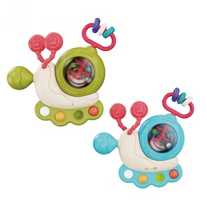 Jouet pour bébé 12 mois+, éducatif et ludique, escargot de dessin animé photosensible à tirer sur une corde, pour l'éveil précoce des nourrissons - Product Image 1