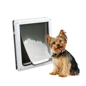 PAWISE 2 voies de verrouillage sûr Brushy mur de sécurité en métal coulissant dans le panneau verrouillable Pet Cat Dog Flap Door - Product Image 1