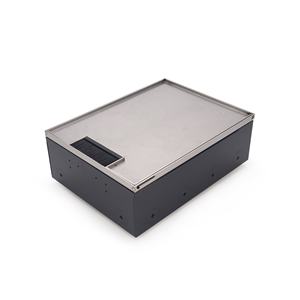 Caja de Piso Empotrada de Acero Inoxidable con Puertos Duales de Energía y Datos para Uso en Oficina, Altura Ajustable - Product Image 2