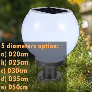 24LED 30cm pilier solaire lumineux double couleur acrylique solaire poste lumières extérieur télécommande solaire jardin Globe lumières pour clôture - Product Image 2