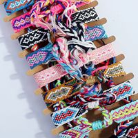 12Pcs Set Gelang Tenun Bohemian Warna-warni Gaya Etnik Nepal Gelang Persahabatan Geneva dengan Rumbai Modis