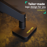 Soporte de Brazo para Monitor AUKI de Acero Aleado Negro con Resorte de Gas Ajustable en Altura e Inclinación de 45° para Pantallas de 32 Pulgadas, Capacidad de Carga de 10 kg