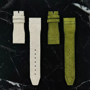 Correa de reloj deportiva de cuero de gamuza premium de 21 mm para reloj de piloto, cronógrafo, correa de repuesto de lujo para hombre y mujer - Product Image 1