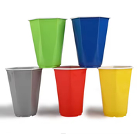 Vente en gros d'usine, personnalisation de gobelets hexagonaux rouges et blancs de 16 oz pour les boissons et les jeux