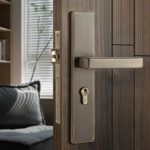 Chinese Manufacturer Black Knob Interior Wooden Locks Sets Bedroom Glass Lock Handle Door Handles Luxury - Product Image 4