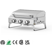 Vente en gros, plateau de Table pour l'extérieur, 3 brûleurs, cuisinière à gaz, barbecue amovible pour bœuf