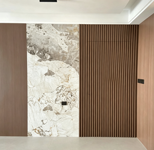 Pannello Murale Moderno in Impiallacciatura di Bambù Effetto Marmo, Ecologico e Facile da Installare per Interni di Case, Hotel, Sale da Pranzo e Scuole - Product Image 1