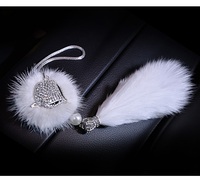 Renard laine rétroviseur pendentif et vison rétroviseur pendentif et renard plume rétroviseur pendentif