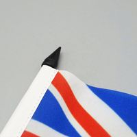 Drapeau de table miniature Union Jack du Royaume-Uni 10x15cm, drapeaux de bureau britanniques personnalisés en polyester avec support, décoration pour les fêtes, les festivals, le bureau et les soirées