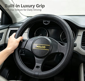 Housse de <span class=keywords><strong>volant</strong></span> de voiture MELCO populaire, toutes saisons, en cuir PVC, absorbant la transpiration, antidérapante, compatible OLIVER, Geely A1, BMWW TT, A4 - Product Image 2