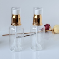 Bouteilles de shampooing et de lotion en plastique PET personnalisables avec pompe, contenants avec pompe pulvérisatrice pour sérum or/argent