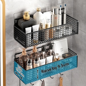 Étagère de rangement murale en métal à un niveau sans perçage pour salle de bain, organiseur de toilettes avec une seule étagère pour rangement sous lavabo - Product Image 3
