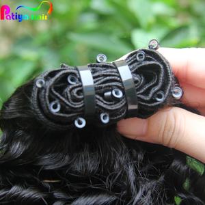 Nouveaux produits de conception Extensions de cheveux indiens bouclés profonds Micro perles Nano trame cheveux humains bruts non transformés Nano perles pistes - Product Image 5