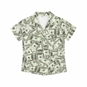 Dollar Geld Grafische Custom Kids Shirts Nieuwe Hot Hawaiian Shirts Strand Knoop Down Korte Mouw Shirt Drop Shipping Producten 2023