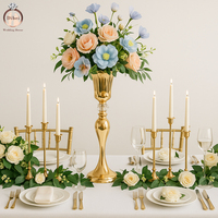 Vase à fleurs en métal doré haut de gamme pour décoration florale commerciale, centre de table de mariage, centre de table pour événements
