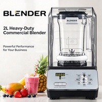 Mixeur Commercial Électrique 1800W pour Smoothies, Jus et Fruits, Silencieux, Robuste, Haute Vitesse, avec Couvercle pour Cuisine
