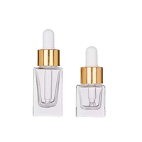 Flacons compte-gouttes carrés plats en verre de 100 ml pour sérum et gouttes oculaires, flacons compte-gouttes rechargeables pour diffuseur à bâtonnets et huiles essentielles, flacons pipette pour soins de la peau