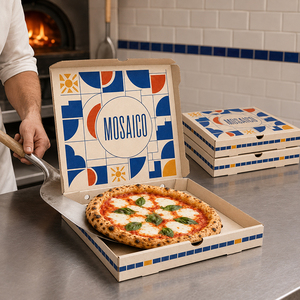 Boîtes à pizza en <span class=keywords><strong>carton</strong></span> ondulé mat écologiques <span class=keywords><strong>de</strong></span> 8 à 16 pouces, impression personnalisée, plateau à miettes carré blanc avec logo, vente en gros - Product Image 3