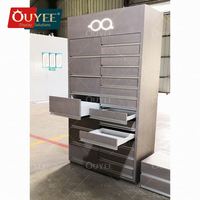 Meuble de rangement mural verrouillable OUYEE pour magasin de lunettes de soleil, étagère de présentation avec éclairage LED, résistant à l'eau