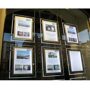 Cadres LED en cristal A3, boîte à lumière illuminée, affichage suspendu pour agent <span class=keywords><strong>immobilier</strong></span>, vitrine - Product Image 1