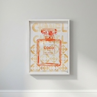 Daxin Coco - Cadre mural rectangulaire en MDF avec motif de bouteille de parfum, design Art Déco, décoration intérieure, occasion universelle