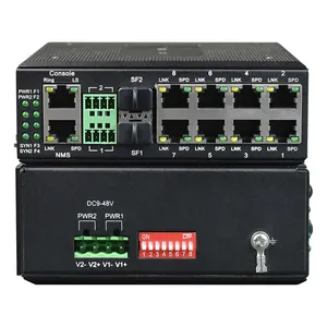 Interruptor Ethernet Industrial no gestionado, conmutador de Ethernet Gigabit Poe, fibra Industrial