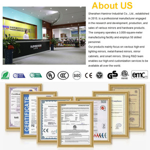 Espelho de banheiro com moldura de aço inoxidável escovado antiembaçante LED iluminado espelho inteligente - Product Image 6