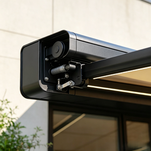 909 Model Full Cassette Retractable <strong>Awning</strong> LED <strong>Light</strong> for Motor Aluminum Folding Arm Polyester Remote Control-Outdoor Garden - Product Image 4