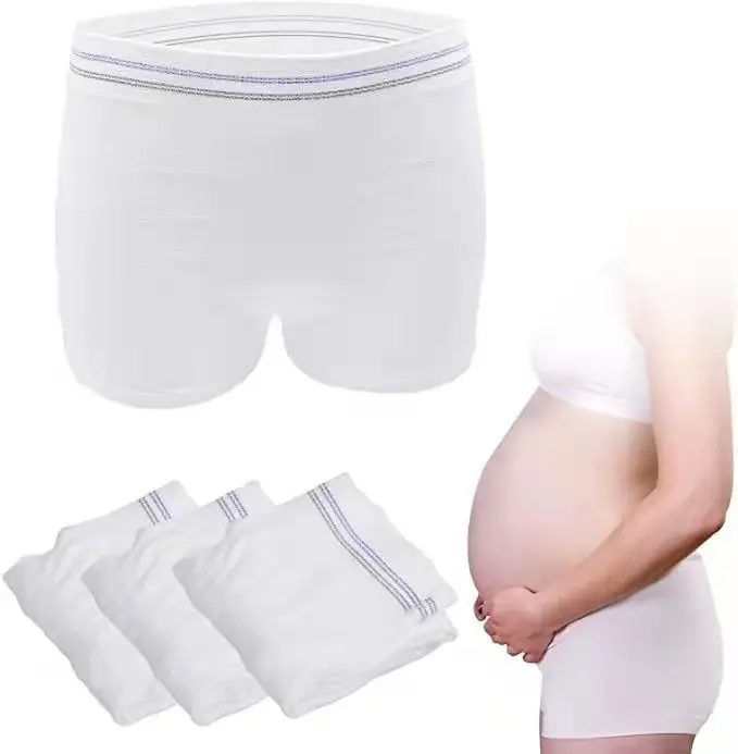 High waist disposable post baby C section recovery maternity mesh underwear for woman