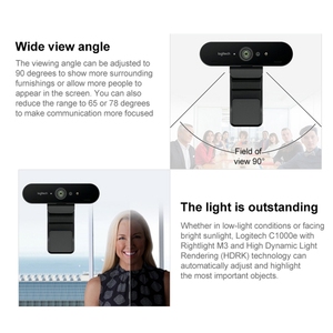 Cámara Web <span class=keywords><strong>Logitech</strong></span> C1000e <span class=keywords><strong>BRIO</strong></span> 4K HD Gran Angular de Alta Calidad con Micrófono para Transmisiones en Vivo - Product Image 6