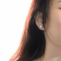 Boucles d'oreilles en argent pur S925 avec moissanite 50 points 1 carat VVS, bijoux unisexes, boucles d'oreilles en diamant taille ronde avec certificat GRA