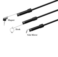 Caméra d'endoscope à objectif 5.5/7mm Câble dur 5m 3-en-1 Micro USB Type-C Endoscope 6 LED Modules de caméra d'inspection étanches