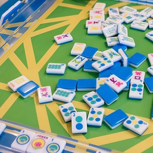 Jeu de <span class=keywords><strong>Mahjong</strong></span> Américain Personnalisé, Édition Unique, Bleu Éclatant, 160 Tuiles Acryliques Peintes à la Main, Cadeau de Luxe - Product Image 3