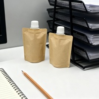 Pochette à bec verseur en papier kraft écologique et recyclable de 50 ml pour shampoing à l'huile d'olive, qualité alimentaire, pour boissons, déchets, avec logo personnalisé, sac de parfum