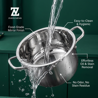 Zhenneng Nouveau Style Marmite à Soupe et à Bouillon en Acier Inoxydable, compatible Induction, avec Couvercle